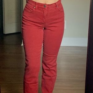 RED STRAIGHT LEG JEANS SIZE 2